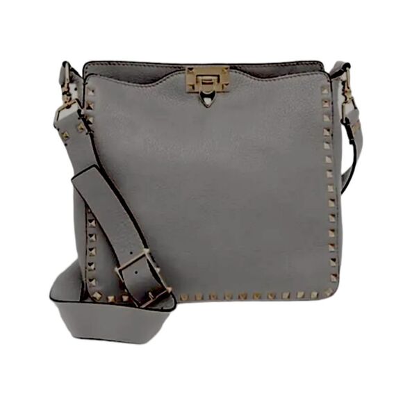 Valentino Rockstud Hobo Crossbody Gray - Picture 1 of 9